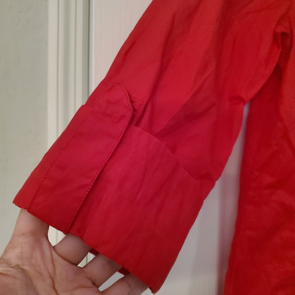Chicos Solid Red 3/4 sleeve Cotton Nylon Jacket Size 1 - Picture 5 of 6